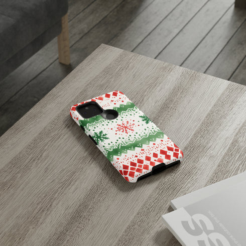 Watercolor Christmas Knitting - Impact Resistant Phone Case